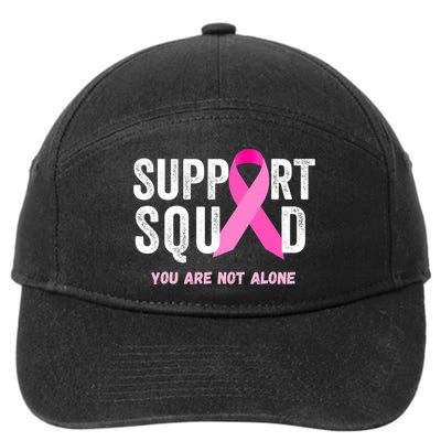 Support Squad Pink Ribbon Breast Cancer Awareness 7-Panel Snapback Hat