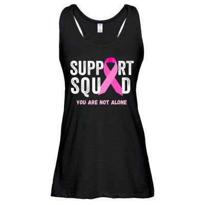 Support Squad Pink Ribbon Breast Cancer Awareness Ladies Essential Flowy Tank