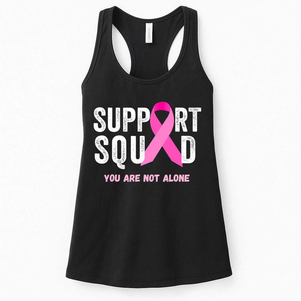 Support Squad Pink Ribbon Breast Cancer Awareness Womens Tank Top
