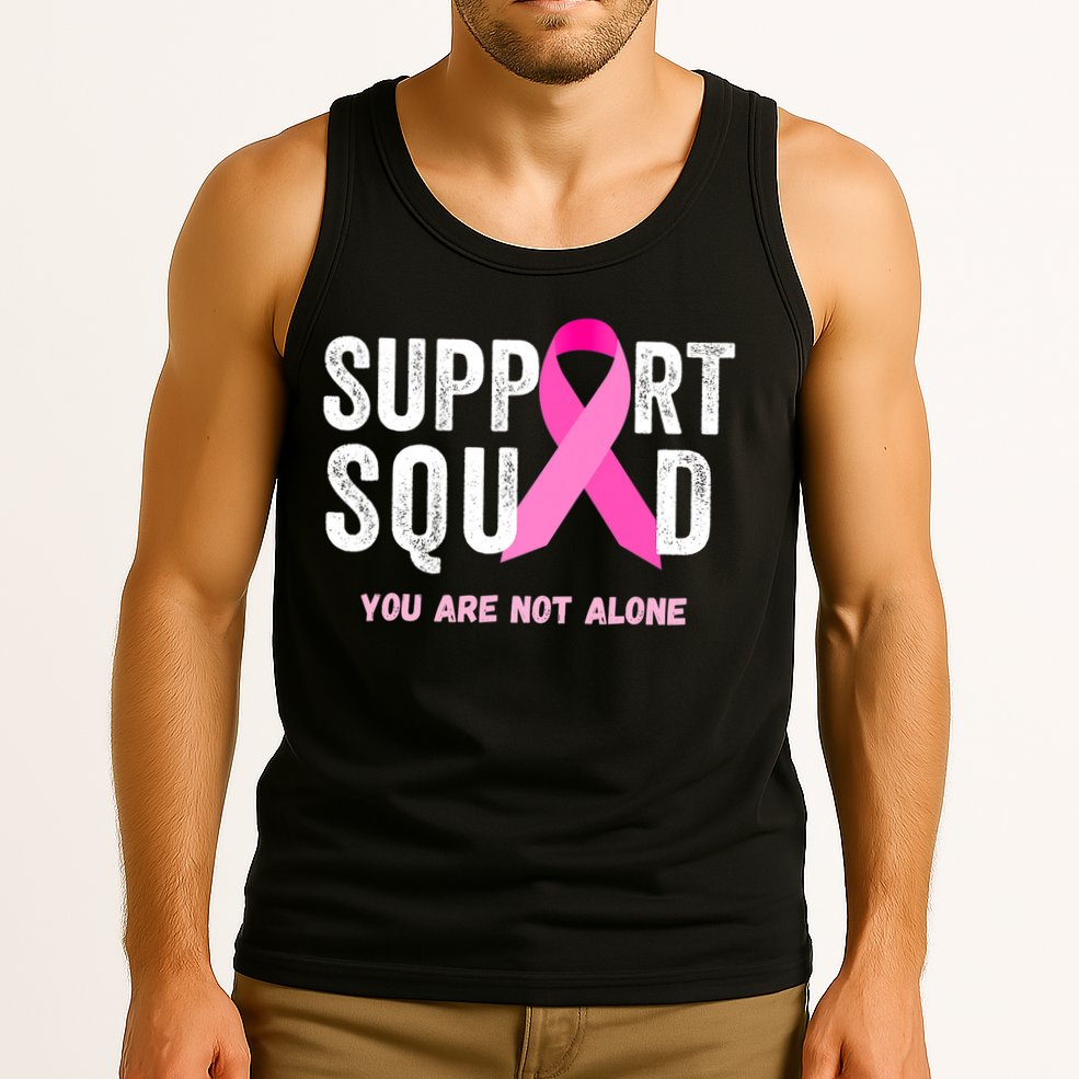 Support Squad Pink Ribbon Breast Cancer Awareness Tank Top