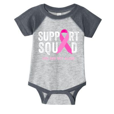 Support Squad Pink Ribbon Breast Cancer Awareness Infant Baby Jersey Bodysuit