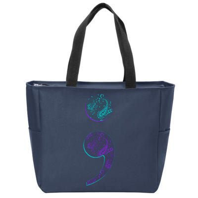 Semicolon Suicide Prevention Awareness Zip Tote Bag