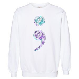 Semicolon Suicide Prevention Awareness Garment-Dyed Sweatshirt