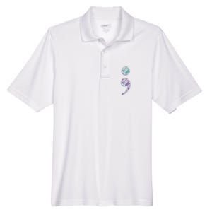 Semicolon Suicide Prevention Awareness Men's Origin Performance Pique Polo