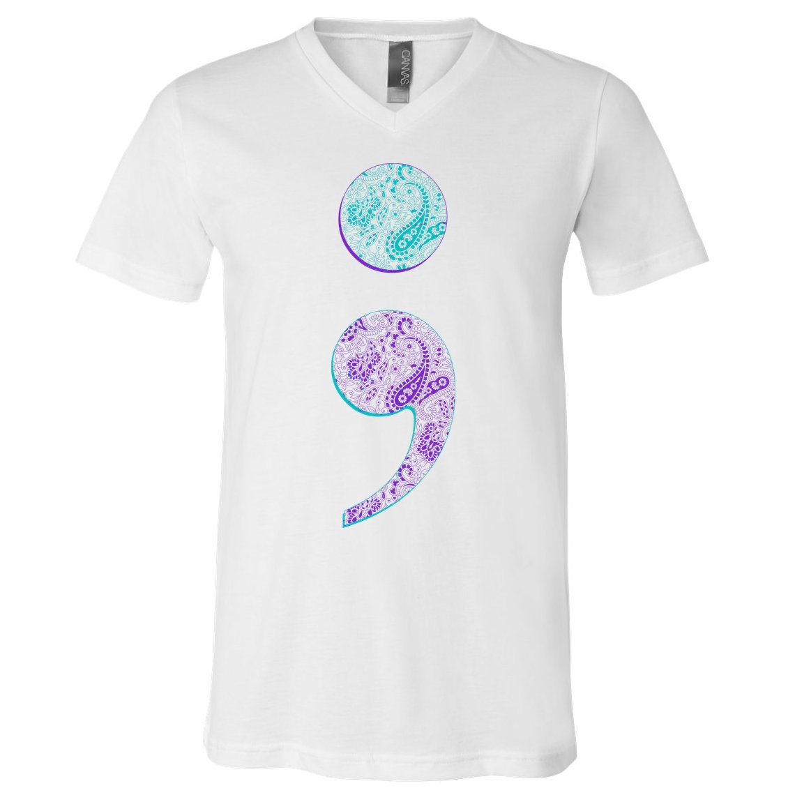 Semicolon Suicide Prevention Awareness V-Neck T-Shirt