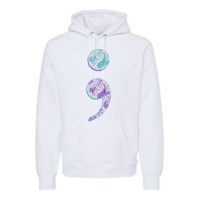 Semicolon Suicide Prevention Awareness Premium Hoodie