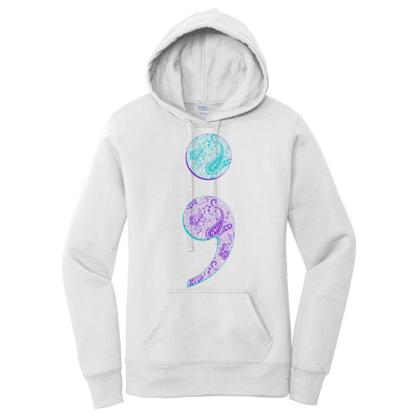 Semicolon Suicide Prevention Awareness Women's Pullover Hoodie