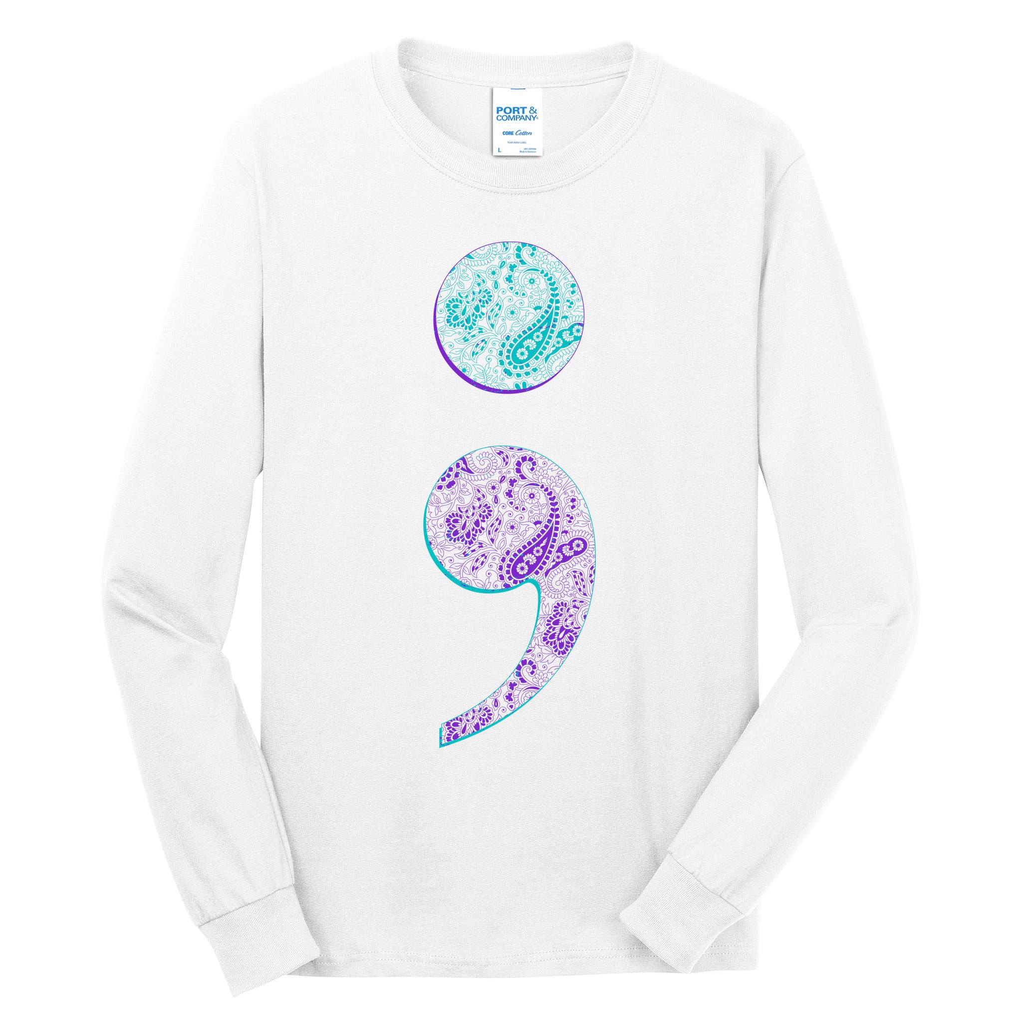 Semicolon Suicide Prevention Awareness Tall Long Sleeve T-Shirt