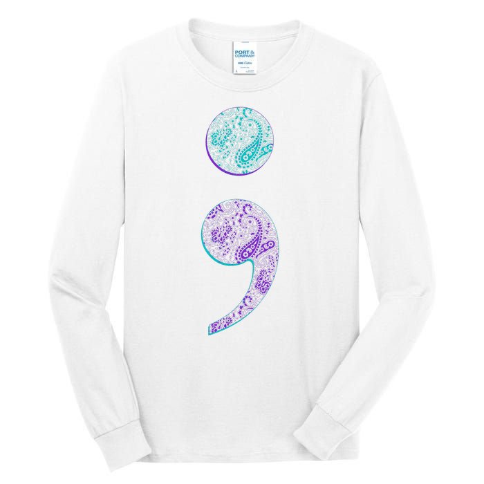 Semicolon Suicide Prevention Awareness Tall Long Sleeve T-Shirt