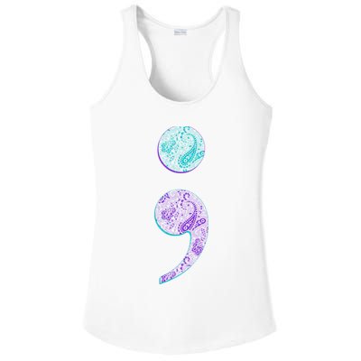 Semicolon Suicide Prevention Awareness Ladies PosiCharge Competitor Racerback Tank
