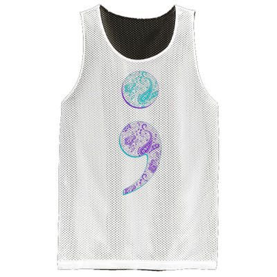 Semicolon Suicide Prevention Awareness Mesh Reversible Basketball Jersey Tank