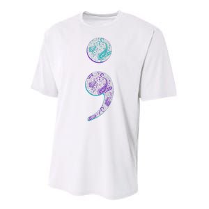 Semicolon Suicide Prevention Awareness Performance Sprint T-Shirt