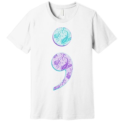 Semicolon Suicide Prevention Awareness Premium T-Shirt