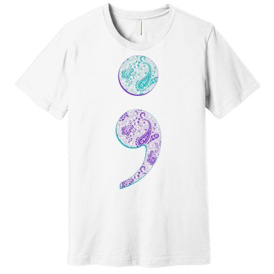 Semicolon Suicide Prevention Awareness Premium T-Shirt