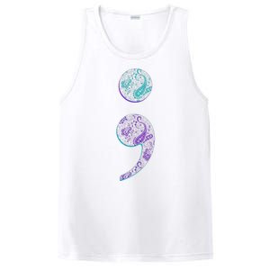 Semicolon Suicide Prevention Awareness PosiCharge Competitor Tank