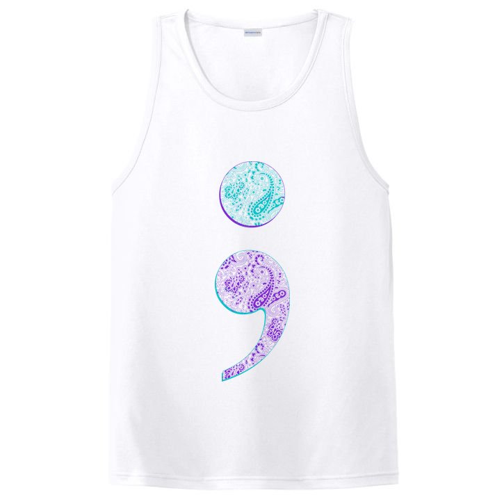 Semicolon Suicide Prevention Awareness PosiCharge Competitor Tank