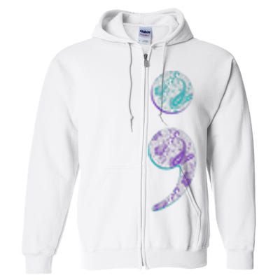 Semicolon Suicide Prevention Awareness Full Zip Hoodie