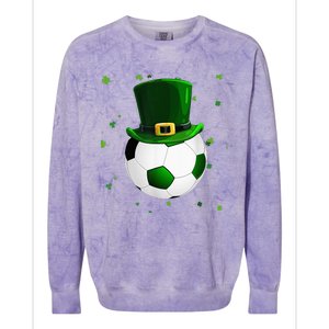 Soccer St Patricks Day Leprechaun Shamrock Colorblast Crewneck Sweatshirt