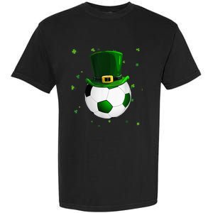 Soccer St Patricks Day Leprechaun Shamrock Garment-Dyed Heavyweight T-Shirt