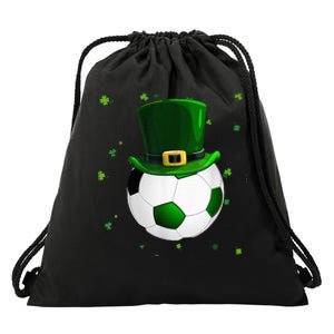 Soccer St Patricks Day Leprechaun Shamrock Drawstring Bag