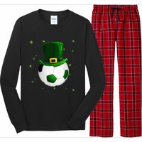 Soccer St Patricks Day Leprechaun Shamrock Long Sleeve Pajama Set