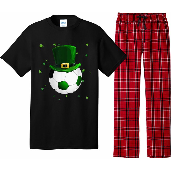 Soccer St Patricks Day Leprechaun Shamrock Pajama Set