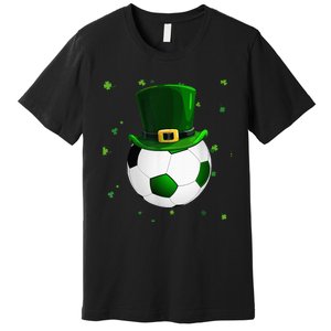 Soccer St Patricks Day Leprechaun Shamrock Premium T-Shirt