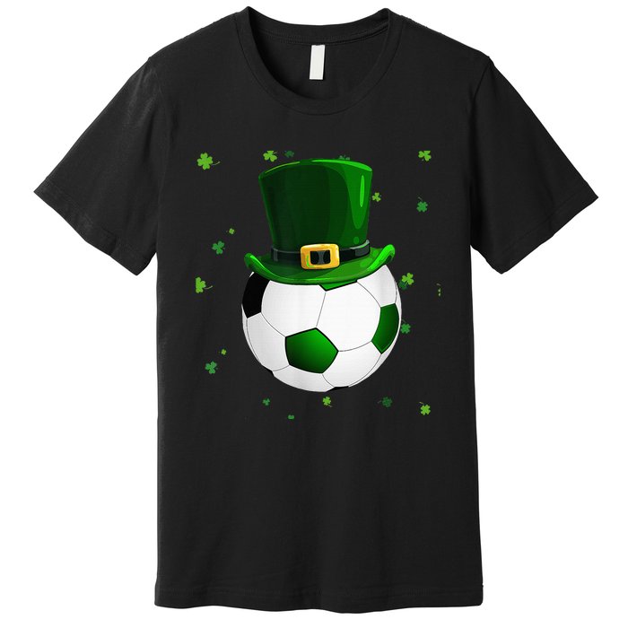 Soccer St Patricks Day Leprechaun Shamrock Premium T-Shirt