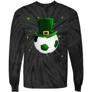 Soccer St Patricks Day Leprechaun Shamrock Tie-Dye Long Sleeve Shirt