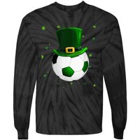 Soccer St Patricks Day Leprechaun Shamrock Tie-Dye Long Sleeve Shirt