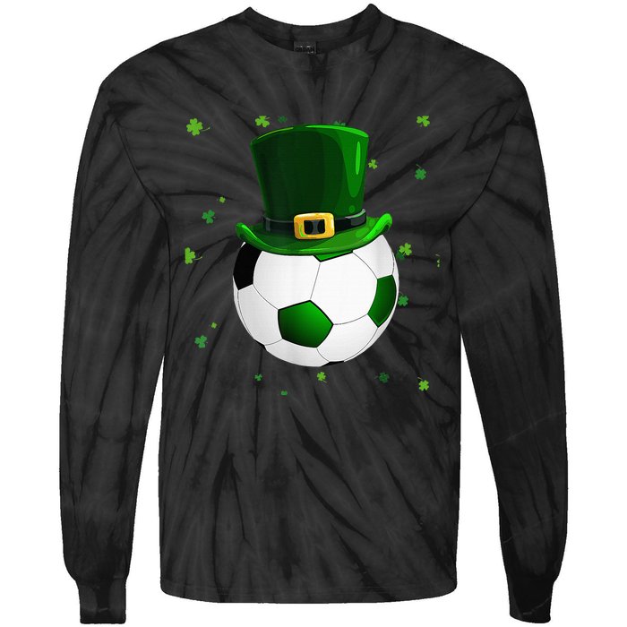 Soccer St Patricks Day Leprechaun Shamrock Tie-Dye Long Sleeve Shirt