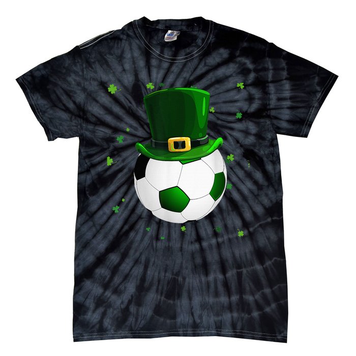 Soccer St Patricks Day Leprechaun Shamrock Tie-Dye T-Shirt