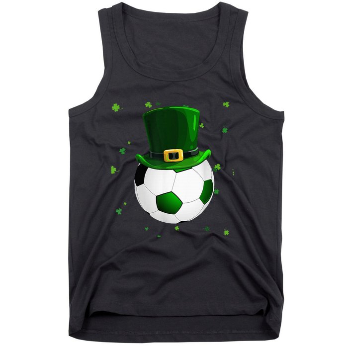 Soccer St Patricks Day Leprechaun Shamrock Tank Top