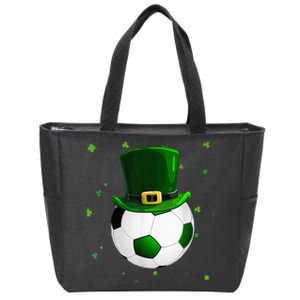 Soccer St Patricks Day Leprechaun Shamrock Zip Tote Bag