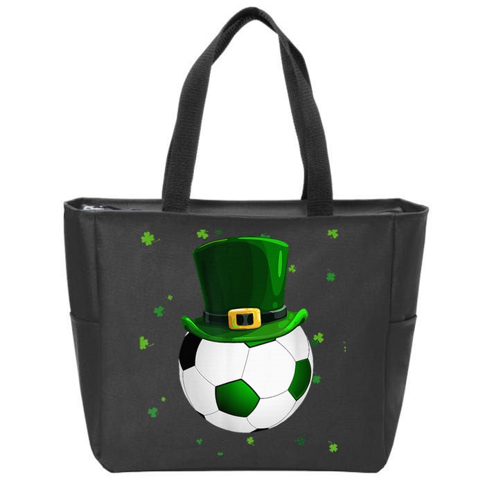 Soccer St Patricks Day Leprechaun Shamrock Zip Tote Bag