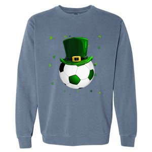 Soccer St Patricks Day Leprechaun Shamrock Garment-Dyed Sweatshirt