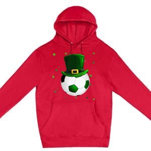 Soccer St Patricks Day Leprechaun Shamrock Premium Pullover Hoodie