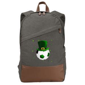 Soccer St Patricks Day Leprechaun Shamrock Cotton Canvas Backpack