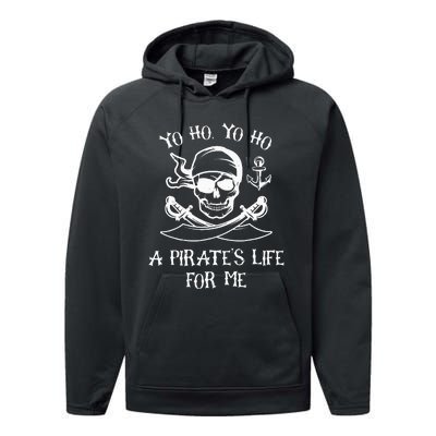 Spooky Skeleton Pirate Adventure Performance Fleece Hoodie