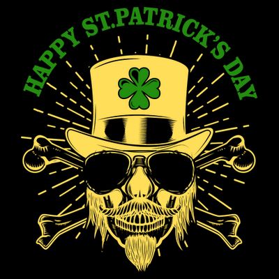 Skull St Patricks Day, Irish Skull Shamrock T-Shirt