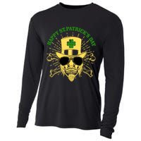 Skull St Patricks Day, Irish Skull Shamrock Cooling Performance Long Sleeve Crew