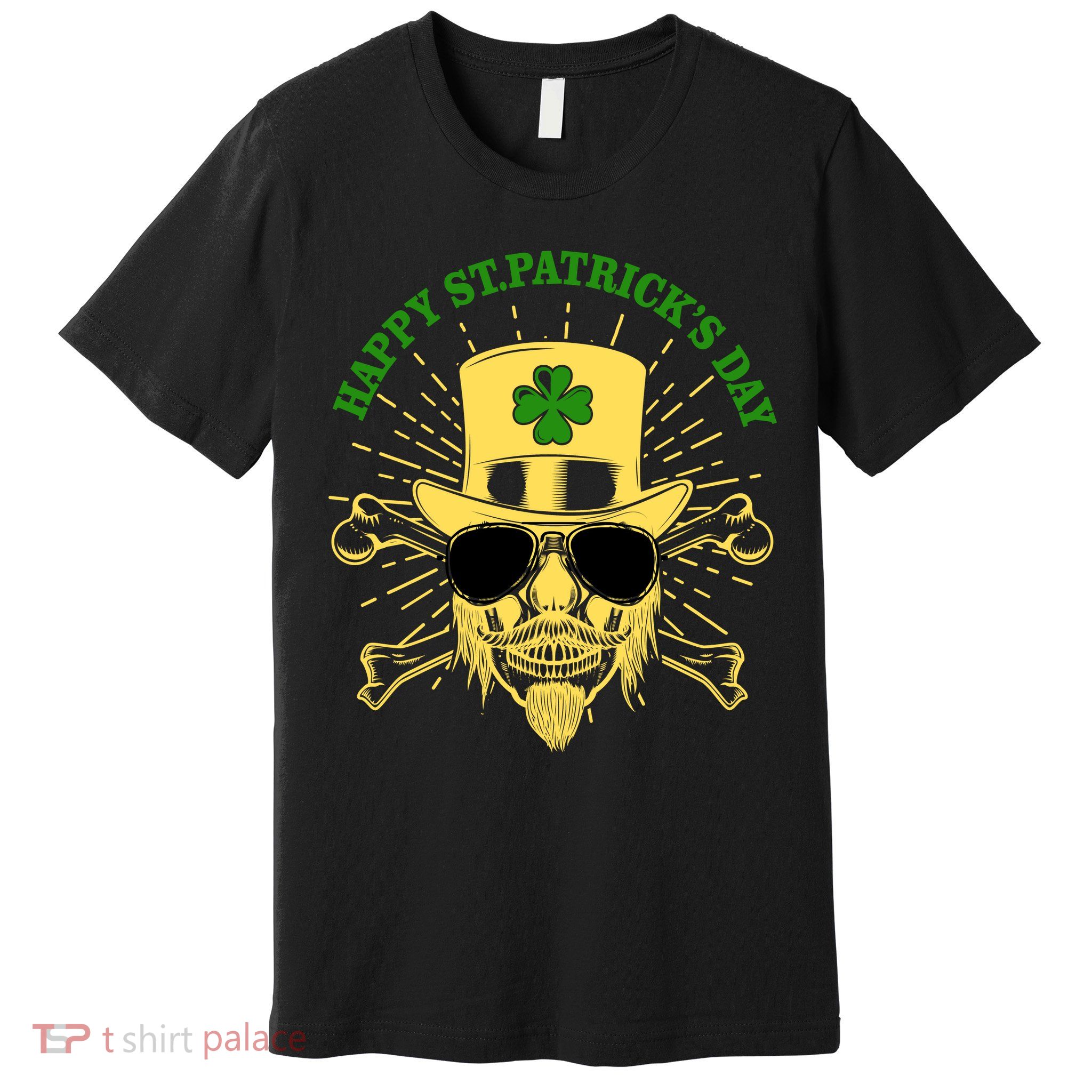 Skull St Patricks Day, Irish Skull Shamrock Premium T-Shirt