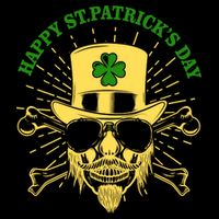 Skull St Patricks Day, Irish Skull Shamrock Wool Snapback Cap