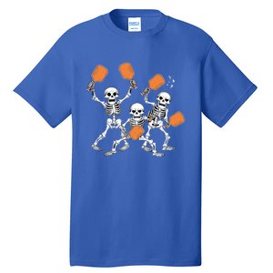 Spooky Skeletons Pickleball Halloween Smash Gift Tall T-Shirt