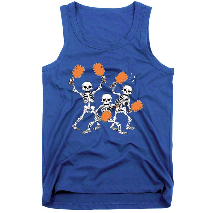 Spooky Skeletons Pickleball Halloween Smash Gift Tank Top