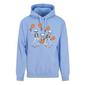 Spooky Skeletons Pickleball Halloween Smash Gift Unisex Surf Hoodie