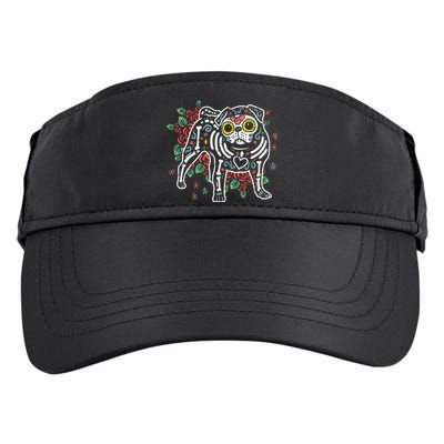 Sugar Skull Pug Dia De Los Muertos Halloween Dog Mexican Adult Drive Performance Visor