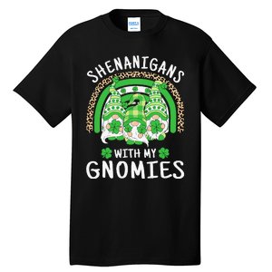 Shenanigans St Patricks Day Rainbow Irish Gnomes Shamrock Tall T-Shirt