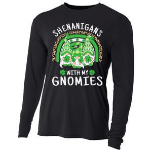 Shenanigans St Patricks Day Rainbow Irish Gnomes Shamrock Cooling Performance Long Sleeve Crew