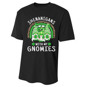 Shenanigans St Patricks Day Rainbow Irish Gnomes Shamrock Performance Sprint T-Shirt